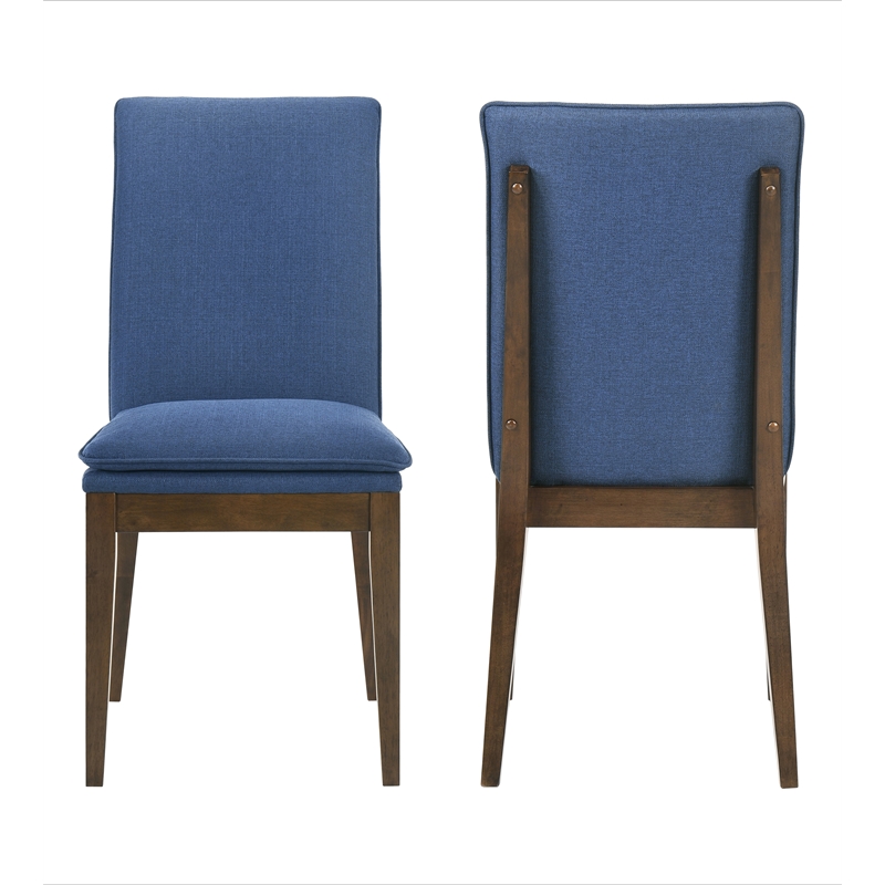 New Classic Furniture Maggie Solid Wood Dining Chair in Blue (Set of 2)
