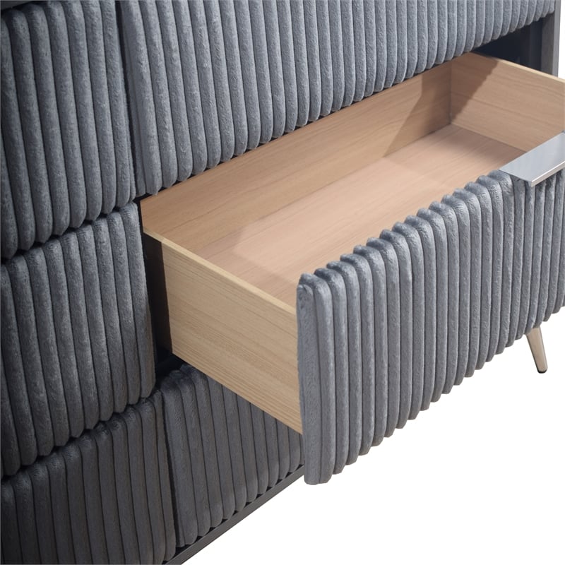 New Classic Furniture Kailani Contemporary Wood 6-Drawer Dresser in Gray