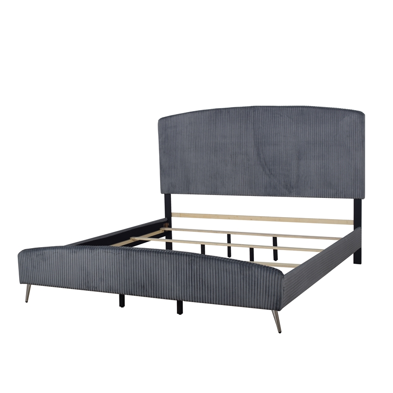 New Classic Furniture Kailani Wood King Upholstered Bed in Gray