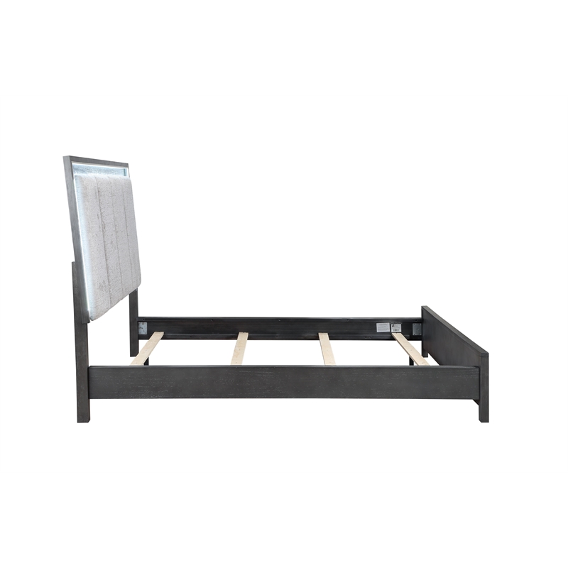 New Classic Furniture Odessa Solid Wood Queen Panel Bed in Charcoal