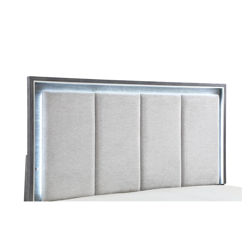New Classic Furniture Odessa Solid Wood Queen Panel Bed in Charcoal