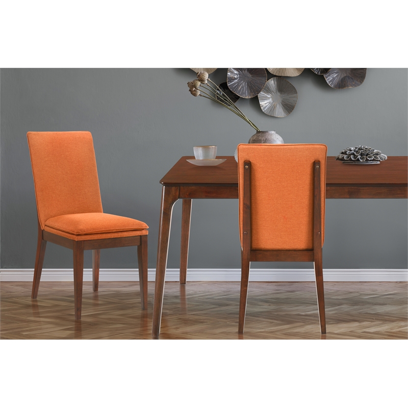 New Classic Furniture Maggie Solid Wood Dining Chair in Terracotta (Set of 2)