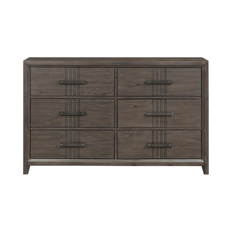 New Classic Furniture Landon 6-Drawer Solid Wood Dresser in Walnut