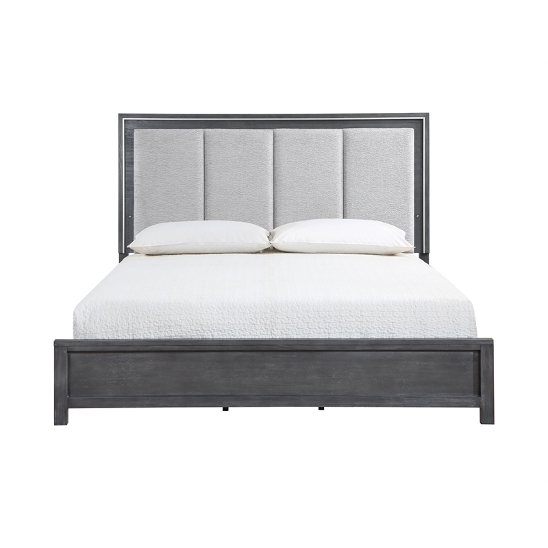 New Classic Furniture Odessa Solid Wood King Panel Bed in Charcoal