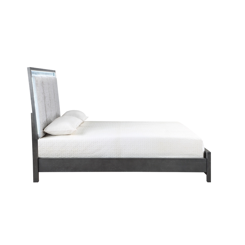 New Classic Furniture Odessa Solid Wood King Panel Bed in Charcoal