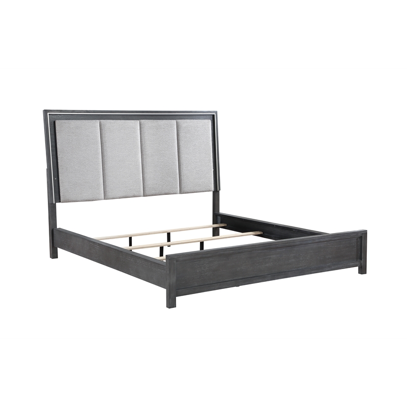 New Classic Furniture Odessa Solid Wood King Panel Bed in Charcoal