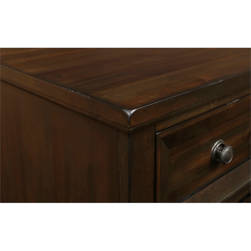 New Classic Furniture Sevilla Solid Wood Dresser with Mirror Set in Walnut