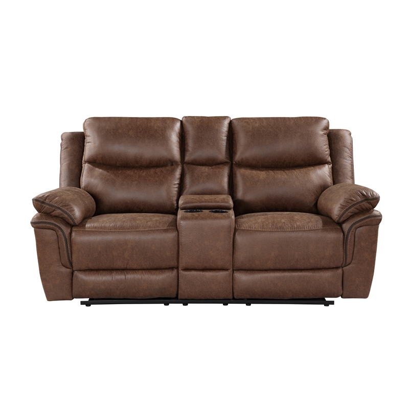 New Classic Furniture Ryland 2-Piece Fabric Loveseat and Sofa Set in Brown