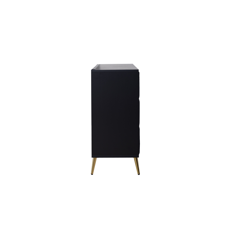 New Classic Furniture Kailani Contemporary Wood 6-Drawer Dresser in Black