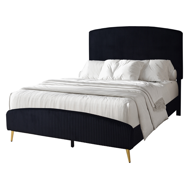New Classic Furniture Kailani Wood Queen Upholstered Bed in Black