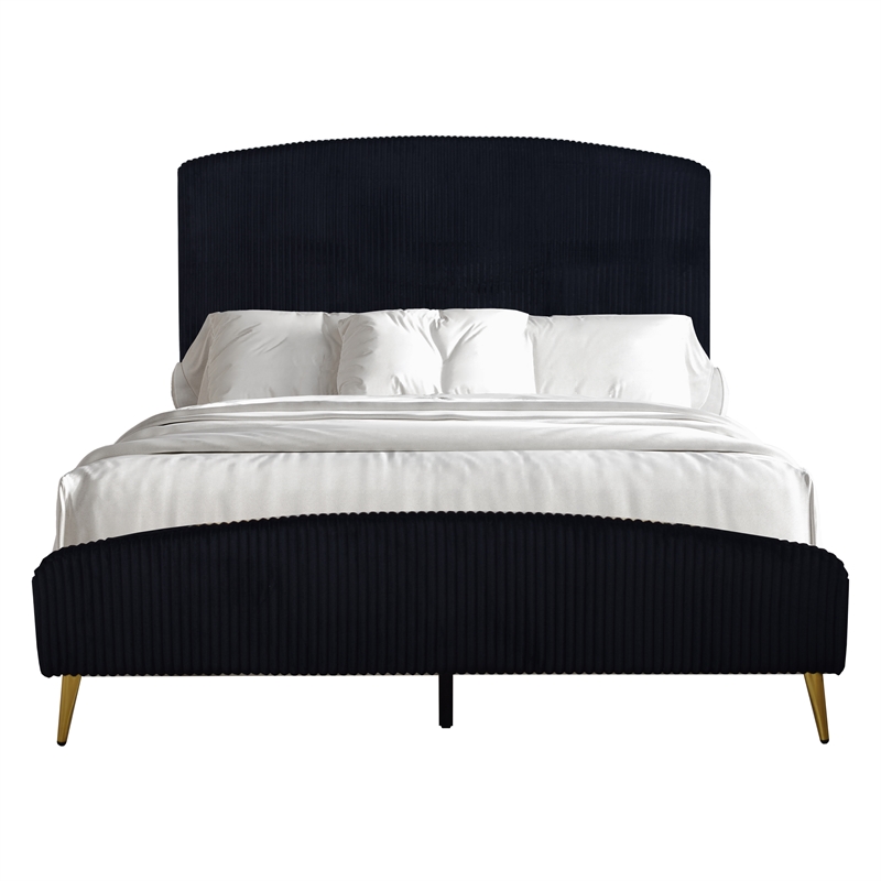 New Classic Furniture Kailani Wood Queen Upholstered Bed in Black