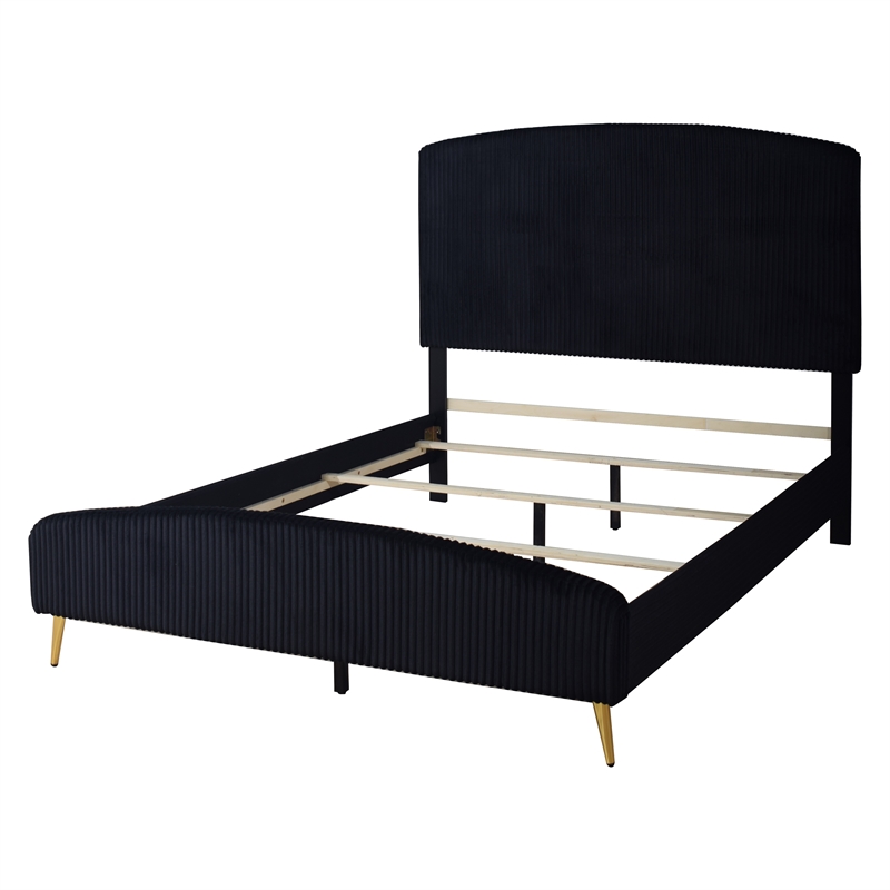 New Classic Furniture Kailani Wood Queen Upholstered Bed in Black