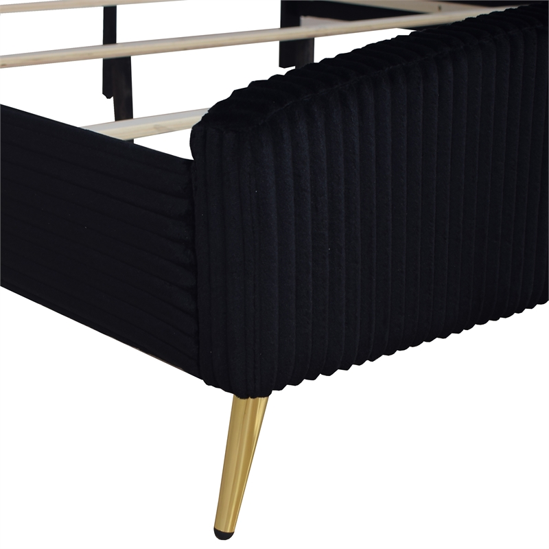 New Classic Furniture Kailani Wood Queen Upholstered Bed in Black