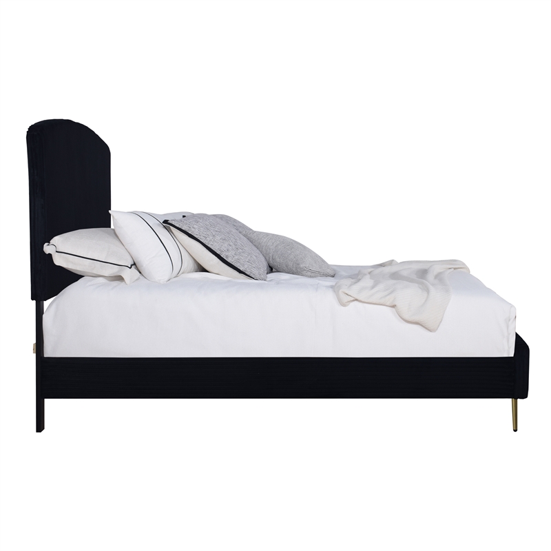 New Classic Furniture Kailani Wood Queen Upholstered Bed in Black