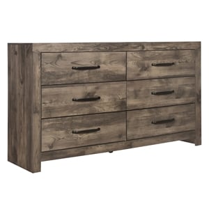 New Classic Furniture Misty Lodge 6-Drawer Wood Dresser in Gray