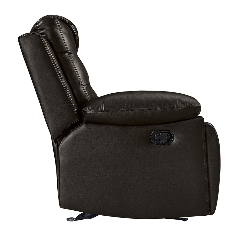 New Classic Furniture Nikko Leather Sofa with Dual Recliner in Brown
