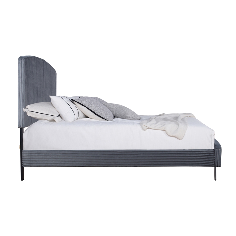 New Classic Furniture Kailani Wood California King Upholstered Bed in Gray