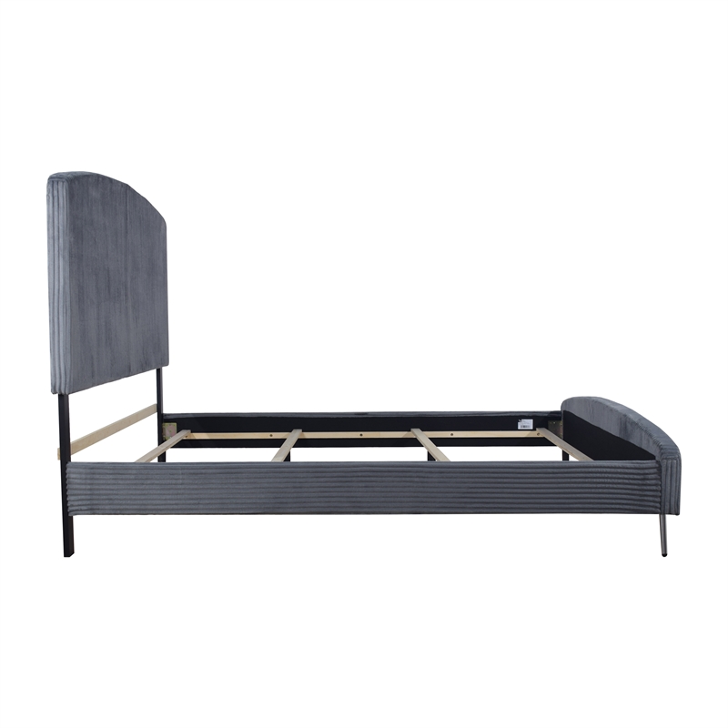 New Classic Furniture Kailani Wood California King Upholstered Bed in Gray