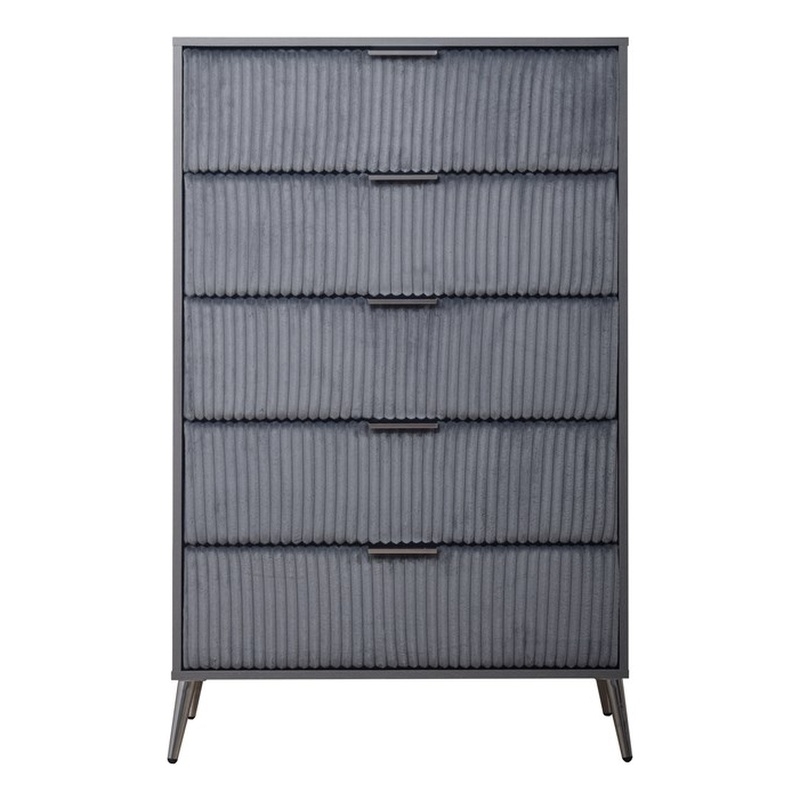 New Classic Furniture Kailani Contemporary Wood 5-Drawer Chest in Gray