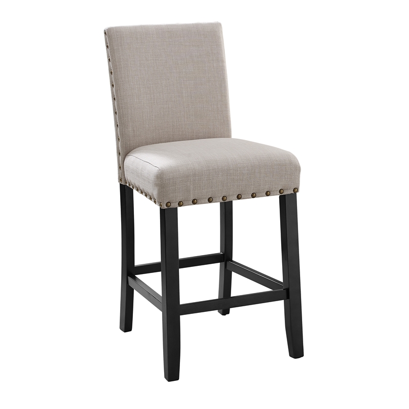 New Classic Furniture Crispin Wood Counter Chairs in Natural Beige (Set of 4)