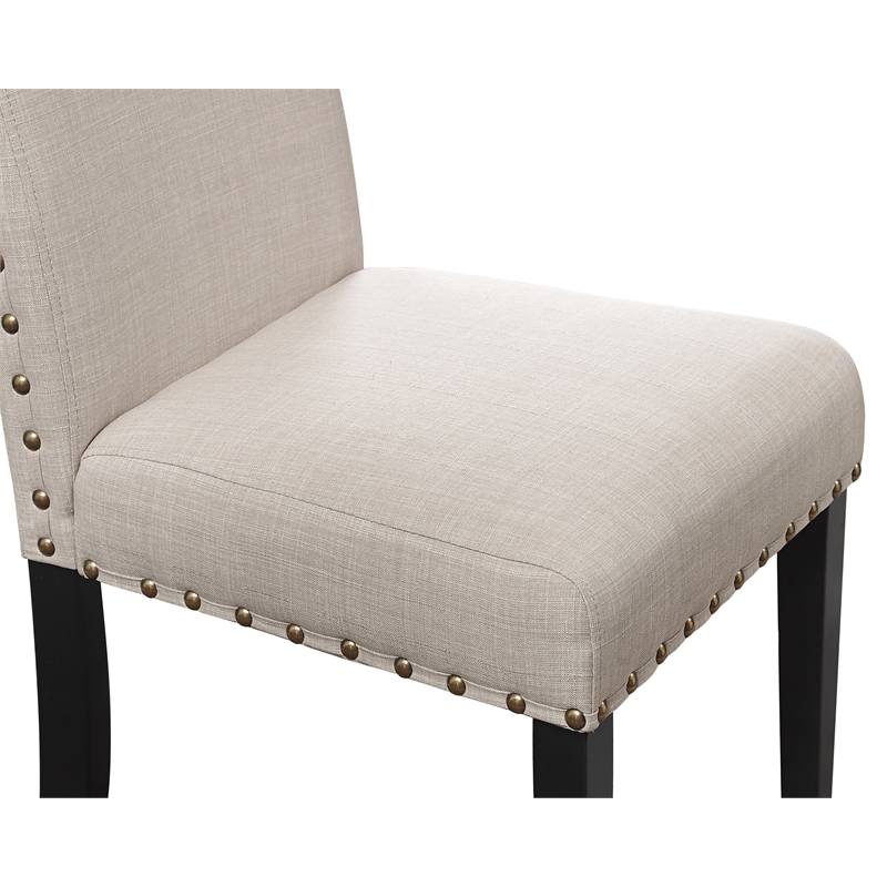 New Classic Furniture Crispin Wood Counter Chairs in Natural Beige (Set of 4)
