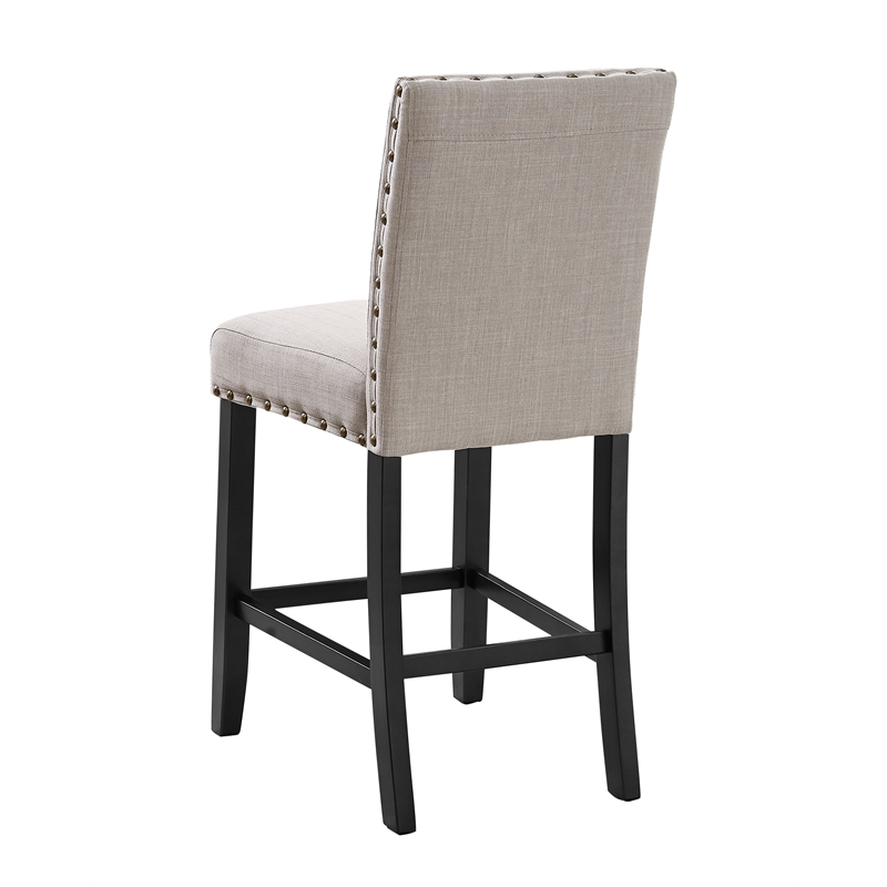 New Classic Furniture Crispin Wood Counter Chairs in Natural Beige (Set of 6)
