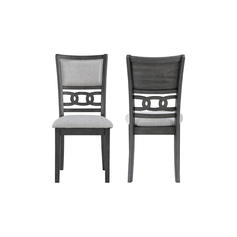 New Classic Furniture Gia Solid Wood Dining Chair in Gray (Set of 6)
