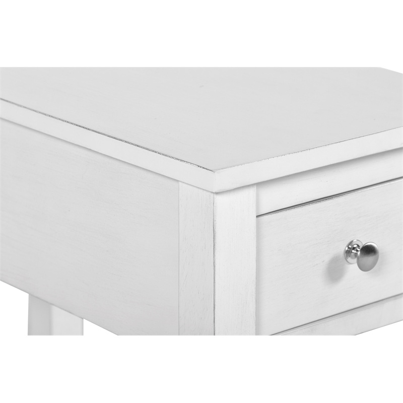 New Classic Furniture Noah Solid Wood 1-Drawer End Table in White (Set of 2)