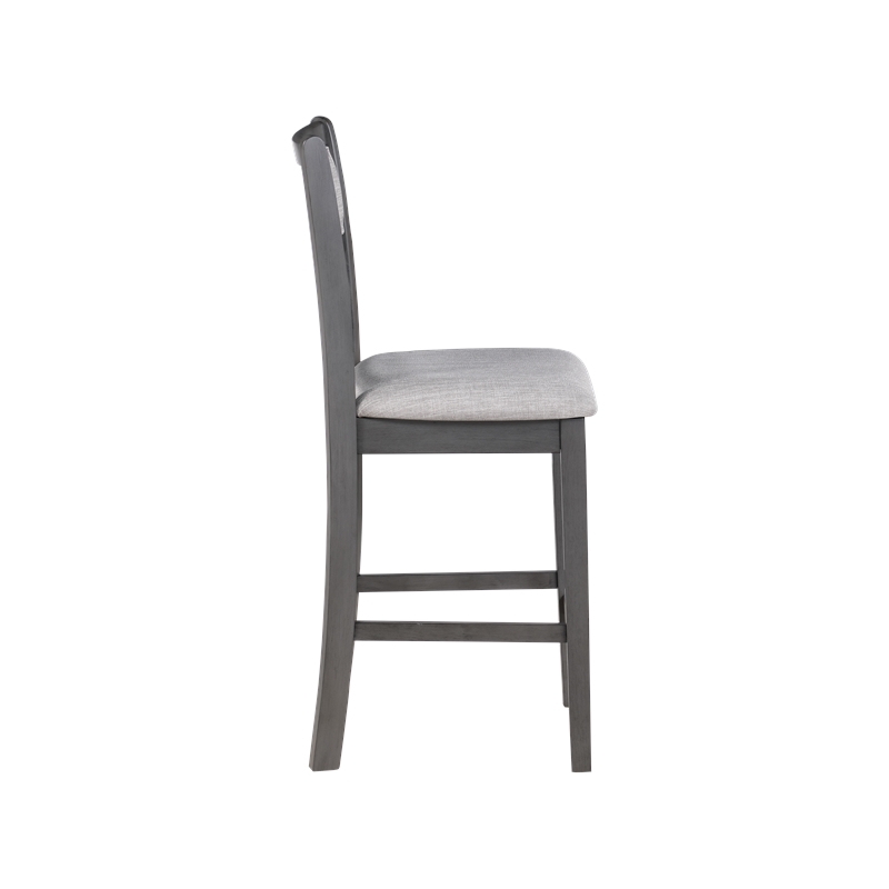 New Classic Furniture Gia Solid Wood Counter Chair in Gray (Set of 6)