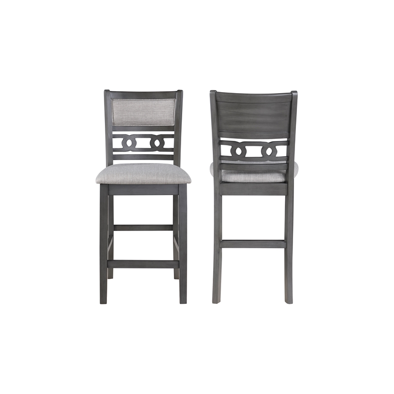 New Classic Furniture Gia Solid Wood Counter Chair in Gray (Set of 4)