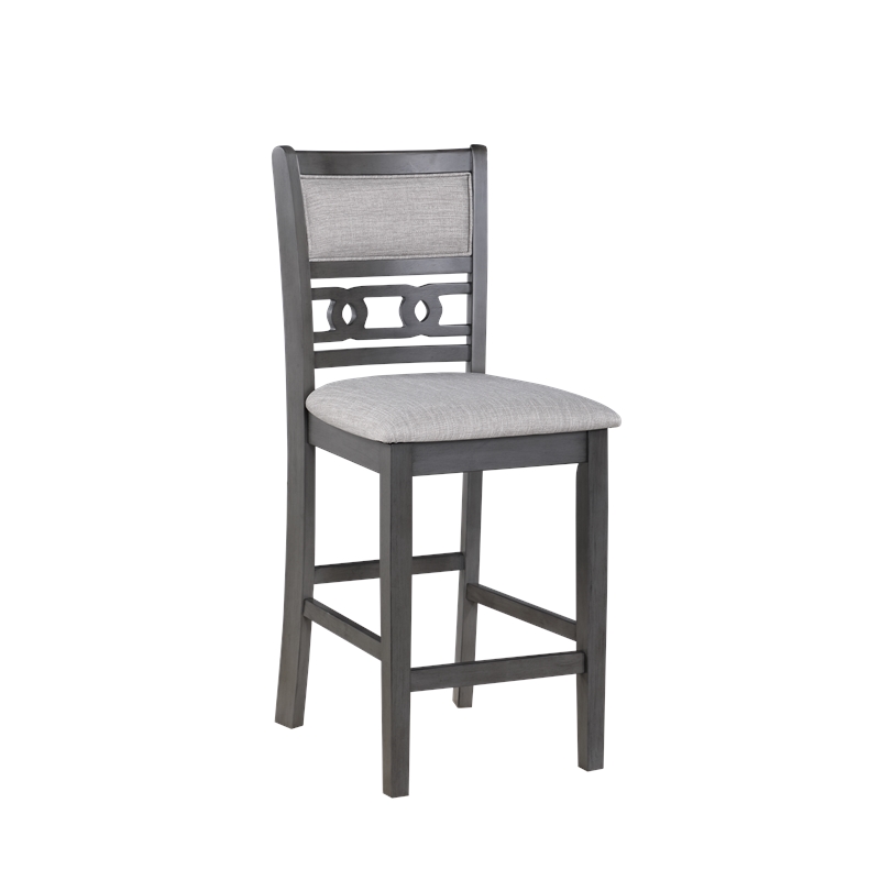 New Classic Furniture Gia Solid Wood Counter Chair in Gray (Set of 4)