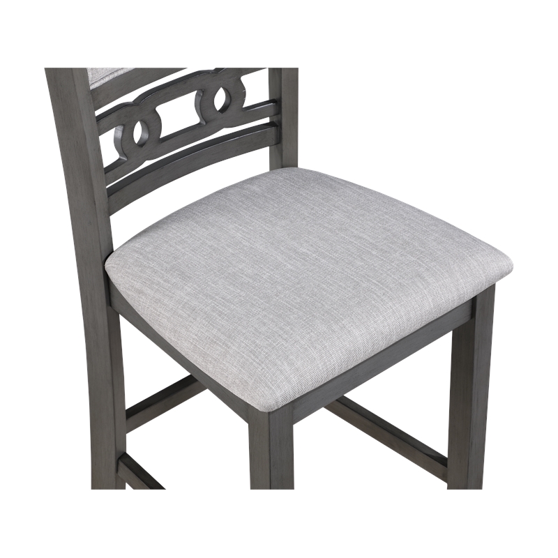 New Classic Furniture Gia Solid Wood Counter Chair in Gray (Set of 4)