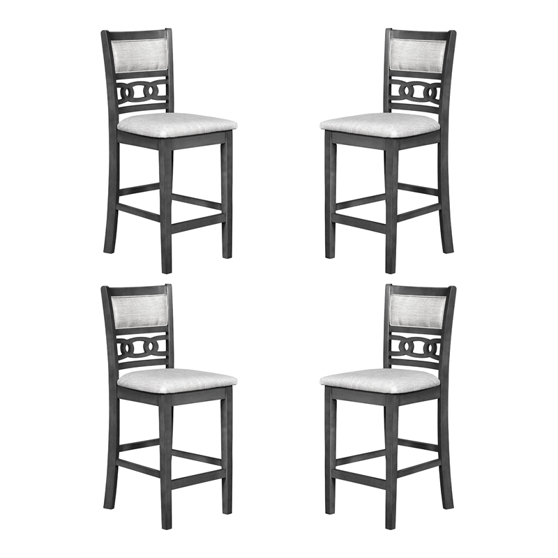 New Classic Furniture Gia Solid Wood Counter Chair in Gray (Set of 4)