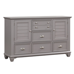 New Classic Furniture Jamestown Solid Wood 5-Drawers Bedroom Dresser in Gray