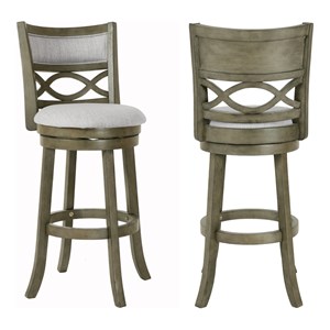New Classic Furniture Manchester 29&quot Solid Wood Bar Stool Gray/Black (Set of 2)