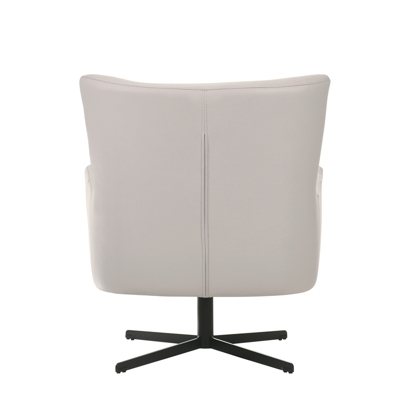 New Classic Furniture Acadia Leather Swivel Chair with Base in Mist Gray