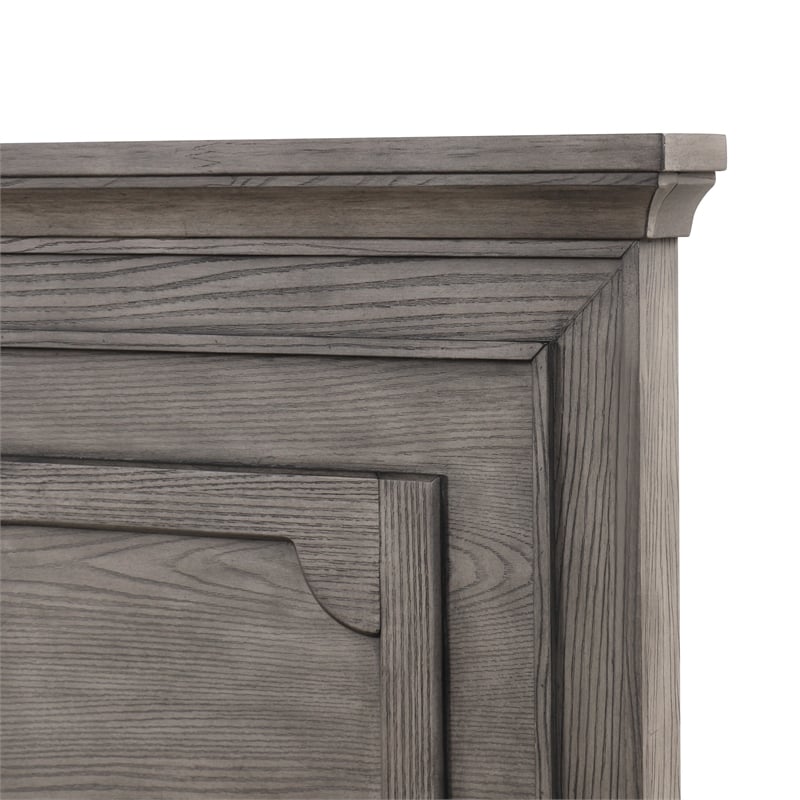 New Classic Furniture Lisbon Solid Wood Queen Bed with 2-Storage Drawers in Gray