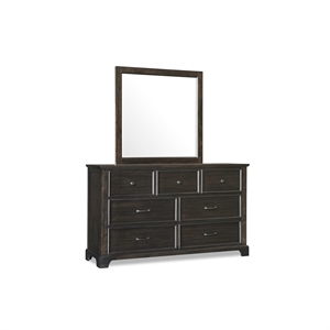 New Classic Furniture Stafford County Solid Wood 7-Drawer Dresser in Walnut