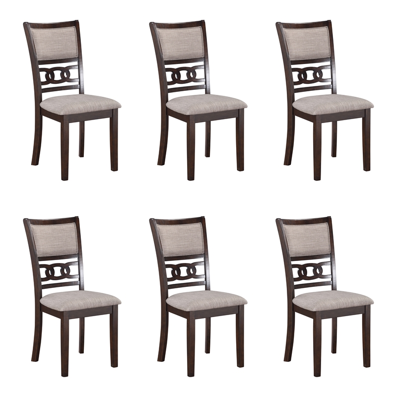 New Classic Furniture Gia Solid Wood Dining Chair in Cherry (Set of 6)