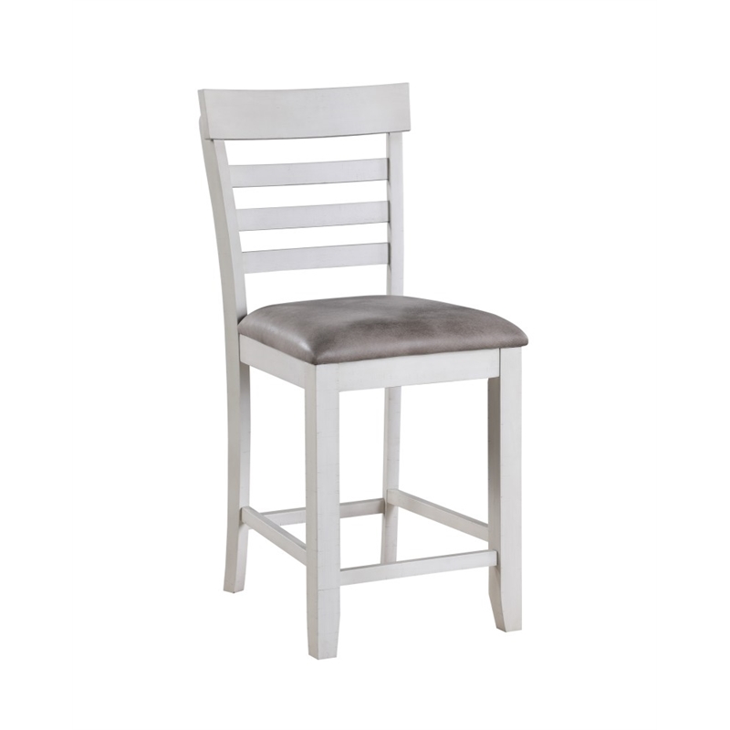 New Classic Furniture Richland 6-Piece Wood Counter Table Set in Brown/White