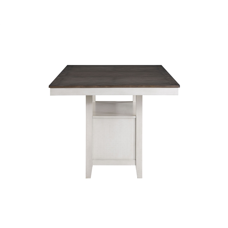 New Classic Furniture Richland 6-Piece Wood Counter Table Set in Brown/White