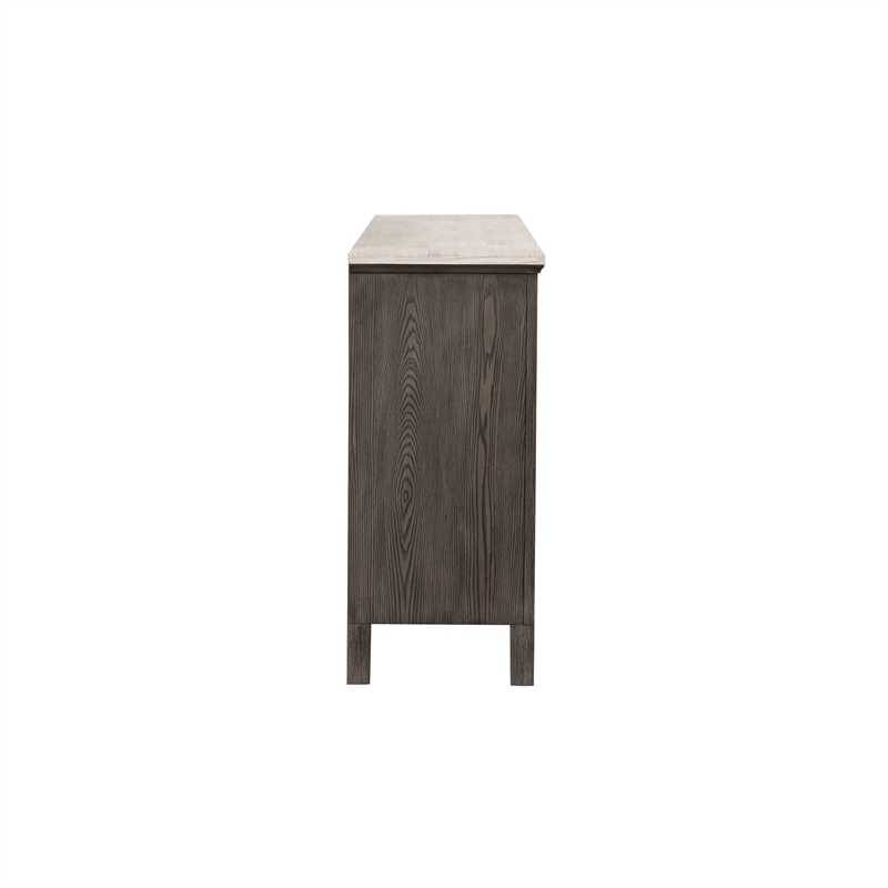 New Classic Furniture Lisbon Solid Wood 7-Drawer Dresser with Marble top in Gray