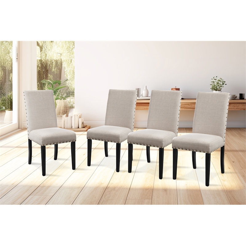 New Classic Furniture Crispin Solid Wood Dining Chair - Natural Beige (Set of 4)