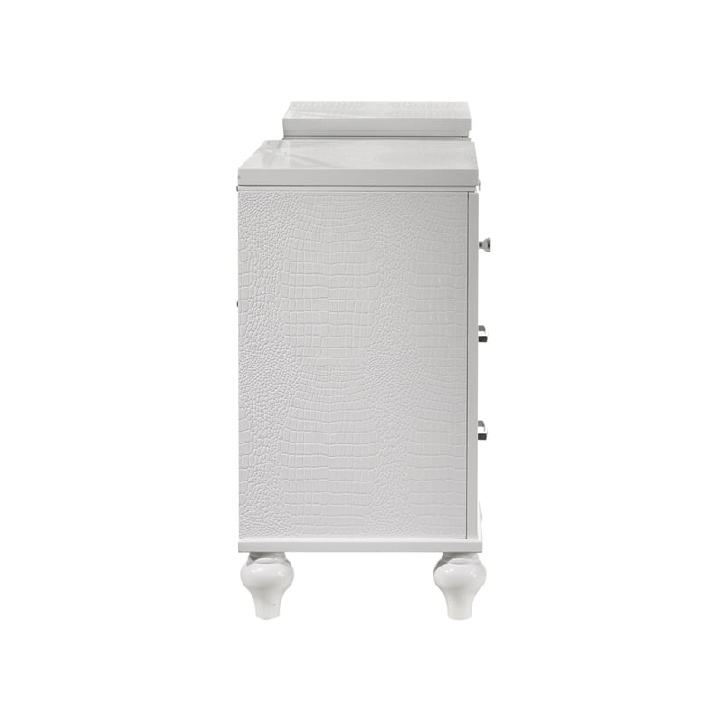 New Classic Furniture Valentine Solid Wood 7-Drawers Vanity in White