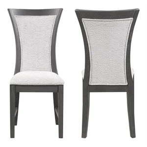 New Classic Furniture Flair Polyester Fabric Dining Chair in Gray (Set of 2)