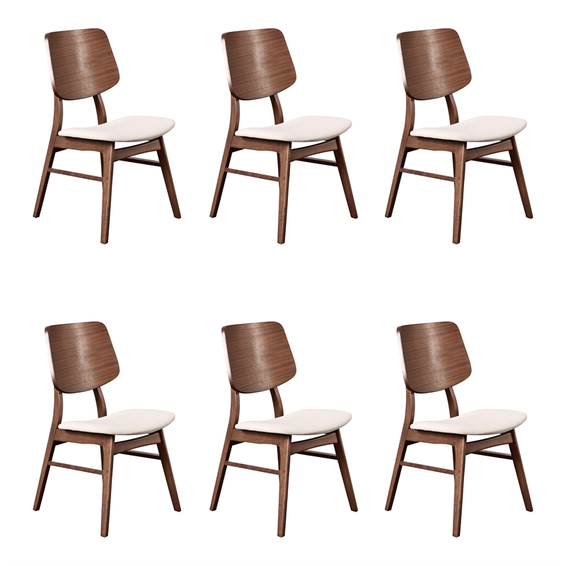 New Classic Furniture Oscar Solid Wood Dining Chair in Walnut (Set of 6)