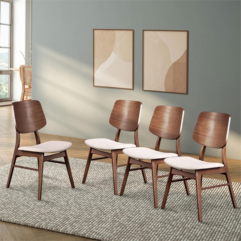 New Classic Furniture Oscar Solid Wood Dining Chair in Walnut (Set of 4)