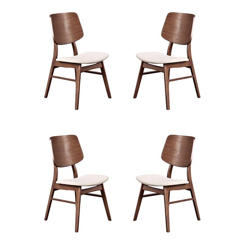 New Classic Furniture Oscar Solid Wood Dining Chair in Walnut (Set of 4)