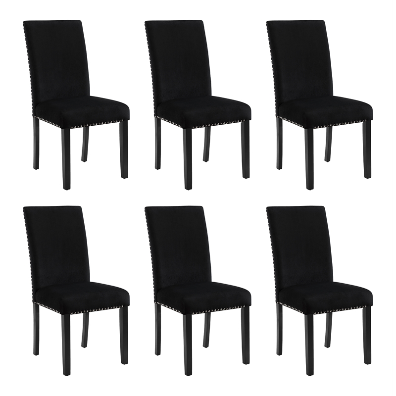 New Classic Furniture Celeste Solid Wood Dining Chairs in Black (Set of 6)