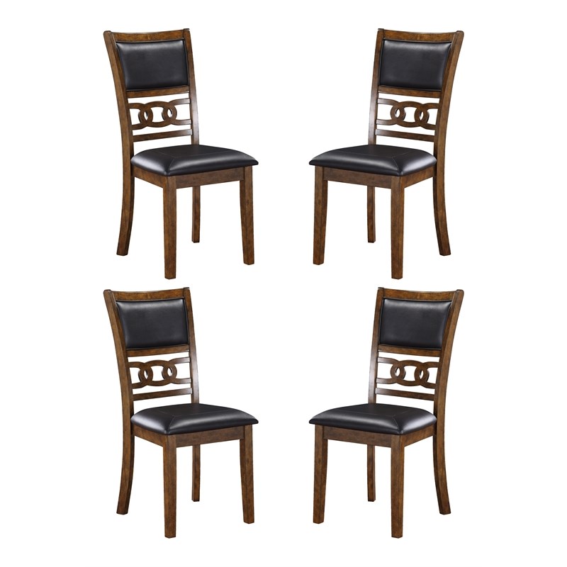 New Classic Furniture Gia Solid Wood Dining Chair in Brown (Set of 4)